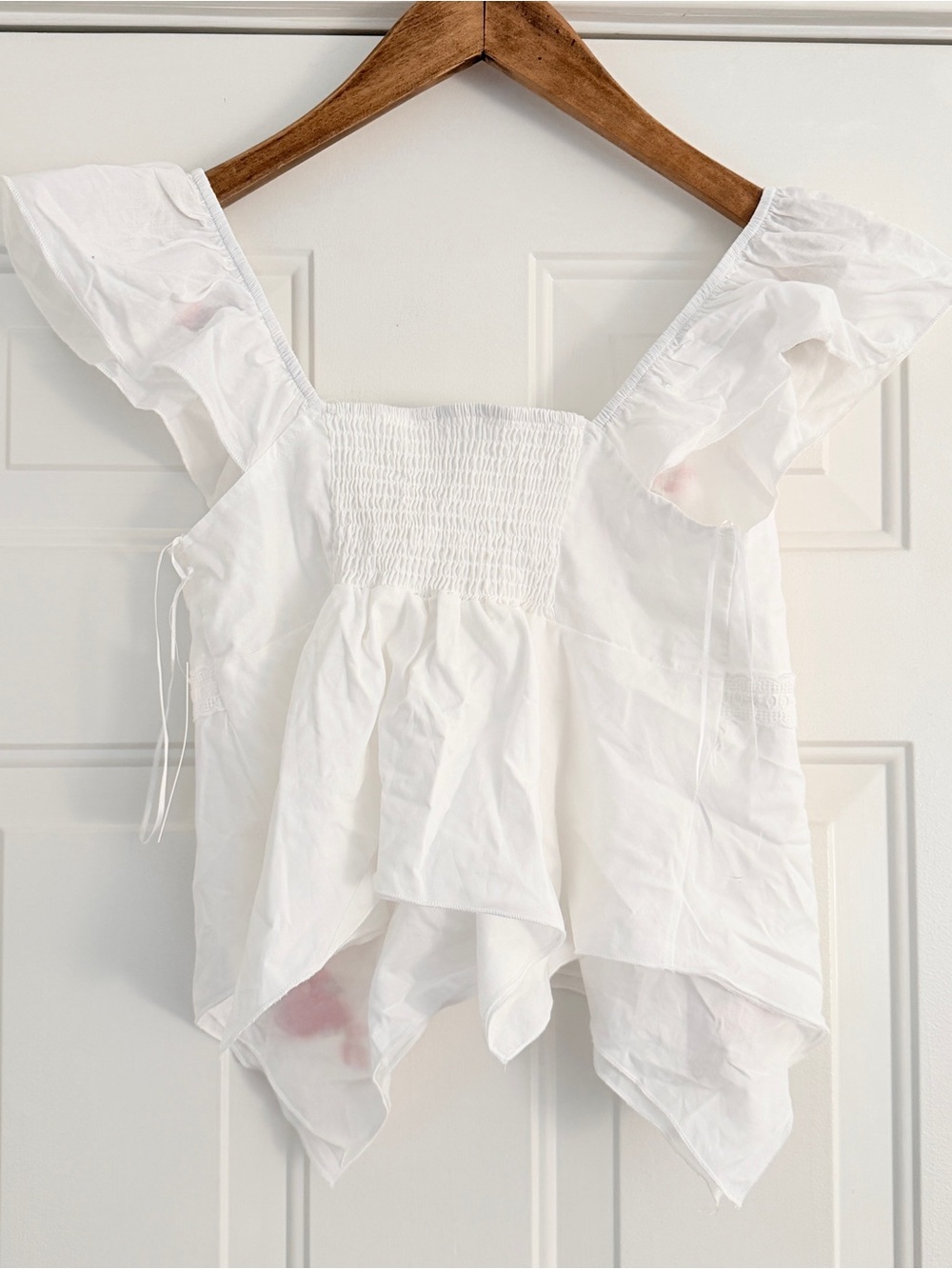 NWT White Embroidered Floral Peasant Top. Kirious Los Angeles. Sz S - Picture 5 of 7